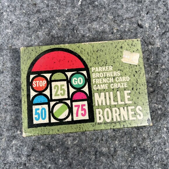 VTG 1962 Mille Bornes French Card Game Parker Brothers Complete Blank Score Card - Picture 12 of 13